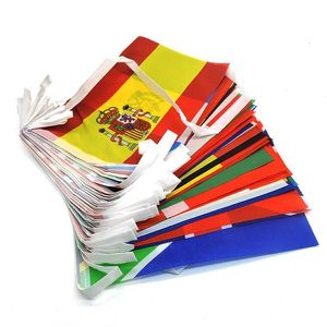 Bannerflaggor 100/200 modeländer National Flags Banner International World Flags String Flags Bunting Banner for Party Decorations 230804