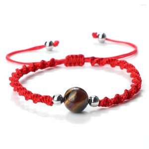 Strand Lucky Feito à Mão Corda Vermelha Pulseiras Para Mulheres Moda Pedra Natural Olho de Tigre Pingente Pulseira Masculina Amuleto Pulseiras Jóias