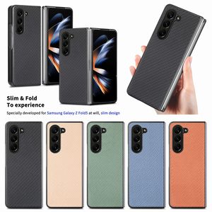 Zfold5 Włókno z włókna węglowego PU Skórzane skrzynki dla Samsung Galaxy Z Fold 5 4 3 2 -krotnie Fold4 Fold3 Folding Fashing Pioning Pion