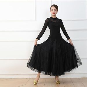 Scene Wear Women Slim Standard Spets Ballroom Dance Competition Dresses Waltz Dress Tango Flamenco Jazz Costume