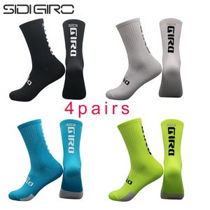 Sports Socks SIDIGIRO 4pairs Cycling Bike Nurse Compression Road Running Mtb Kneehigh White Funny Brand Black 230814