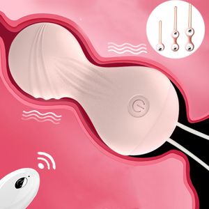 EggsBullets Uova vibranti in silicone Palline vaginali Giocattolo del sesso per le donne Vibratore telecomandato senza fili Kegel Vagina Stringere l'esercizio 230804