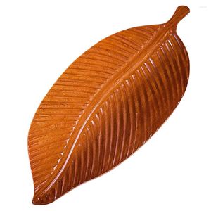 Plates Dry Fruit Tray Bread Display Plate Jewelry Dish Leaf Serving Desktop Leaves Shape Wood Platter