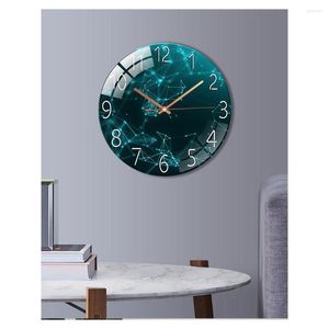 Wanduhren Home Wohnzimmer Uhr Gehärtetes Glas Schlafzimmer Dekoration Stille Quarz Kreative Uhr