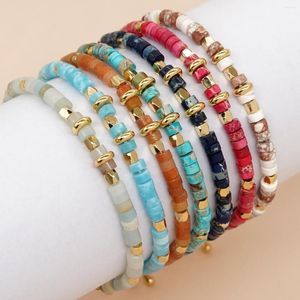 Strang Go2boho Im Sommer Perlenarmband Natürlicher Imperialer Jaspis Stein Goldene Kette Boho Schmuck Damenmode