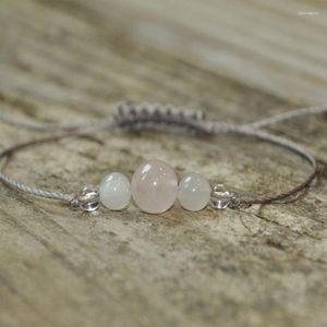 Strand Rose Quartz Moonstone Clear | Aşk Meditasyon Bileziği Minimalist Takı Hipoalerjenik Yoga