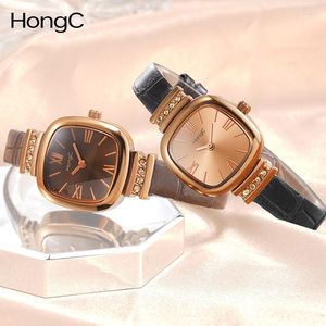 Wristwatches Fashion Watches Woman Top Quartz Watch Female Leather Strap Waterproof Casual Women Vintage Clock