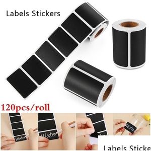 Adhesive Stickers Wholesale 120Pcs/Roll Spice Sticker Kitchen Jar Labels Removable Organizer Storage Bottles Jars Spices Blackboard Dhf9K