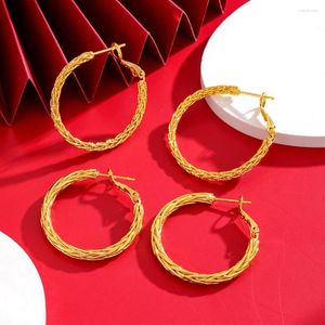 Creolen für Damen, verdrehter Kreis, rund, Modeschmuck, 18 Karat Gold, Farbe, echt, einfach, sexy, Huggie, Geschenk