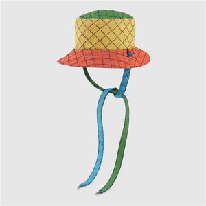 Estilista de Moda Pescador Chapéu de Praia Feminino Multicolor Reversível Lona Bucket Hats Masculino Boné Justo Verão Casquette 2308055BF