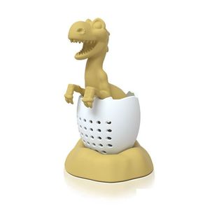 Infusori per il tè Dinosauro Sile con vassoio antigoccia Foglia sciolta Brewing Steeper Cute Animal Colino Filtro per perdite di erbe Teaware Drop Delivery Home Dhg17