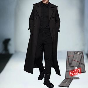 Men's Trench Coats 6XL 7XL 8XL 9XL Genuine Highslit Coat Windbreaker Long Fatal Classic Wu Jing Won the Handsome XLong 230804