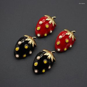Stud Earrings Lovely Enamel Colored Strawberry Creative Sweet Accessories For Women
