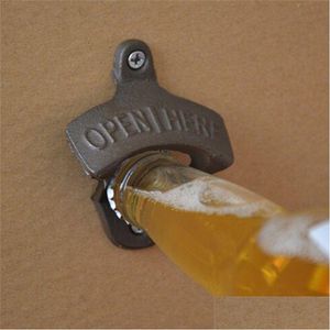 Openers Vintage Antique Iron Wall Mounted Bar Beer Glass Bottle Cap Opener Kitchen Tools Without Srew Drop Delivery Home Garden Dining Dhjfw