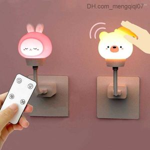 Lampade Sfumature Luci notturne USB Luce LED Chlidren Simpatico cartone animato Lampada Orso Telecomando per bambino Kid Arredamento camera da letto Comodino Regalo di Natale Z230805