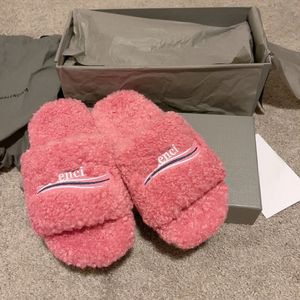 Vintage sandal famous designer woman balenciga Shoe popular pink fluffy Slipper luxury tazz sandales designer house furry slippers fuzzy slides teddy bear Slide