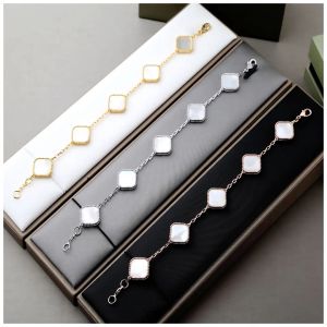 Van Clover-Armband Klee-Armbänder Damen-Armbandkette Personalisierte Armreifglieder Silberarmbänder Partner Echtgold-Armreifenketten 18-Karat-Goldarmband