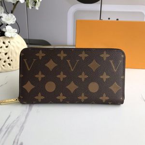 Fashion designer wallets luxury mens womens bags Highs quality flower letter Zippy zipper checked coin purse card holders with Ori268k