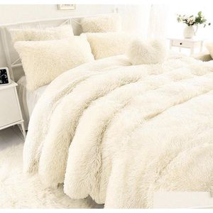 Blankets Double-Faced Faux Fur Blanket Soft Fluffy Sherpa Throw For Beds Er Shaggy Bedspread Plaid Fourrure Jllngo Mxhome Drop Deliv Dhmth