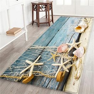 Banyo Mat 60x180 cm Seascape Baskı Halı Koridoru Kapatma Pasarısı Anti - Kayma Halı Emme Su Mutfak Mat Tapis Salle De Bain G806 2009259P