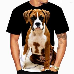 Erkek Tişörtleri Sevimli Hayvan Boksör Pet Köpek 3d Baskı Yaz Kadınlar Kısa Kollu Giysiler Erkek Kız Moda Tshirt