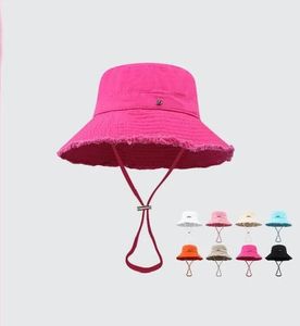 Kvinna breda brim hattar sommaren le bob artichaut hink hatt lyxig designer solid färg för kvinnor och män klassiska bokstäver mode många färger reser strand y6yt