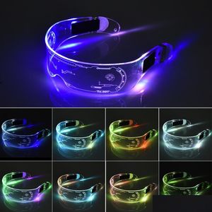 LED -gadget Lysande glasögon El Wire Neon Light Up Visor Eyeglasses Bar Party Eyeware för Halloween Christmas Parties Drop Delivery E DH2T7