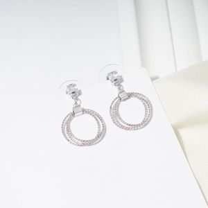 Dangle Earrings Essff Silver Color Round Circle Drop Earring Korea Fashion Lomen Men Simple Geometric Girl Sweet Jewelry