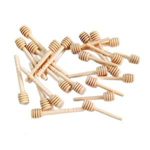 Kawy 100pcs 8 cm 10 cm Mini Wooden Honey Stick Ctor Jar Wodper Party Supply 230804