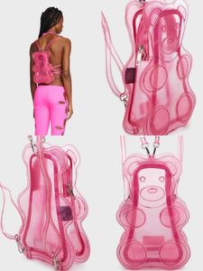 Abendtaschen Frauen Kleine Y2k Rosa Ita Rucksack Nette Bär Kinder Mini Tier Tasche Mode Weibliche Persönlichkeit Transparent 230804