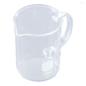 250ml Beaker With Handle Stability Glass Pouring Spout Lab Scaled Measuring Cup Laboratory Equipment
