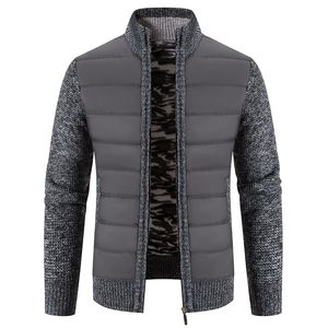 Herrjackor Autumn Winter Men's Sweater Coat Baseball Collar Jumper Cold Blue Thick Warm Fashion Man Fleece Jacket Zip Up Cardigan 230804