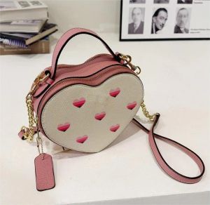Borsa a forma di cuore Desinger Mini borsa a tracolla carina Borsa da donna CO Borsa a tracolla vintage in pelle tote rosa moda