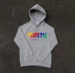 Trapstar full hoodie tracksuit rainbow towel embroidery decoding hooded sportswear men and women suit zipper trousers Leisure trend 335ess