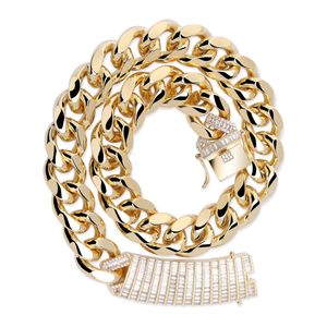 Hip Hop Fashion 18 mm 18/22 cala 18k żółte białe złoto plastowane bling cz kubańskie łańcuch Linki dla mężczyzn ładny prezent