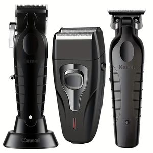 3pcs set Hair Clipper Men's Beard Trimmer Professional USB Rechargeable Electric Hair Clipper