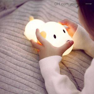 Lampenschirme Nachtlichter Dimmbare LED-Lichtlampe Touch Silikon Welpe Cartoon Für Baby Kinder Kinder Geschenk Nachttisch Schlafzimmer Wohnzimmer Dekoration Z230805