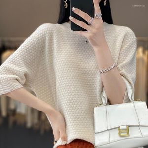 Women's Sweaters Woman's Sweater Spring Summer Style Jumper Loose Mid-Sleeve Tees Female Pullover T-Shirt Wool Knitted Large Size Tops
