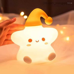 Lâmpadas Tons Luzes Noturnas Led Crianças Touch Light Silicone Macio USB Recarregável Decoração Do Quarto Bonito Candeeiro De Cabeceira Estrela Presente De Aniversário Do Bebê Z230805