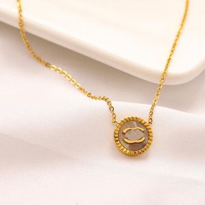 Stilista Placcato oro 18 carati Collane con ciondolo Girocollo High-end in acciaio inossidabile Lettera di marca Maglie regolabili Catene Collana Gioielli da sposa Regalo