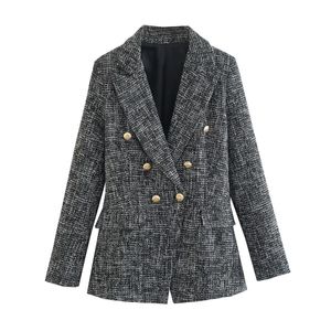 Женские костюмы Blazers Tweed Jacket for Women 2023 Blazer Luxury Grey Spinted Suit Chic и элегантная женщина, пошив 230804