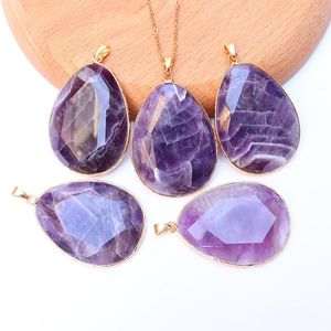 Pendant Necklaces 12pcs/lot Natural Stone Amethysts Rose Quartzs Necklace For Women Energy Jewelry Wholesale Items Business