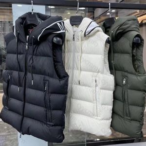 White Duck Down Hooded Vest Men And Women With Simple Sleeveless Coat Autumn And Winter New The Same Fashion Loose Thickened Thermal Vest