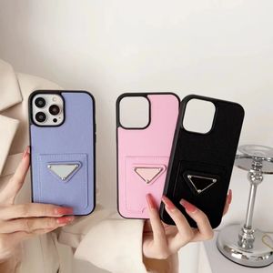 Modedesigner-Leder-Handyhüllen für iPhone 14 13 12 11 Pro Max, klassisches Buchstaben-Design, mobile Rückseite mit Kartenhalter-Taschenhülle