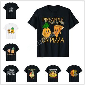 Herr t -skjortor mer design ananas pizza skjorta - rolig pepperoni pizzor män kvinnor t -shirt hip hop tops bomull tees