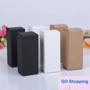 Prosty rozmiar Black White Kraft Paperboard Cardboard Box Lipstick Perfumy Butelka Kraft Papierowa pudełko olejku eteryczne opakowanie