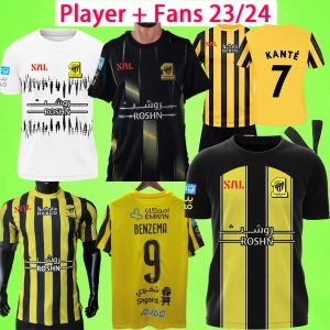 2023 2024 Benzema KANTE JOTA Al Ittihad FC Club Soccer Jerseys Men Set Kids Kit Fãs Jogador Versão 22 23 24 Hamdallah Romarinho Al-Ittihad