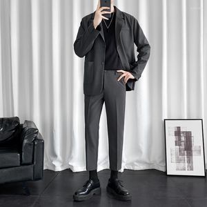 Men's Suits 2023 Men Spring Two Pieces Classic Blazers Suit Sets Male Business Casual Jacket Overcoat Fashion Party Clothing H222