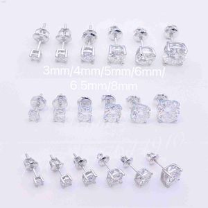 Fabrikgroßhandel 3mm/4mm/5mm/6mm/6,5mm/8mm Vvs Moissanit 925 Sterling Silber Ohrstecker