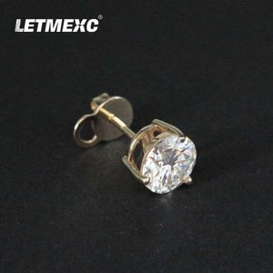 LETMEXC Ny Moissanite Diamond 10K Gold Classic Three-Claw Fashion Boutique Earrings D Color VVS1